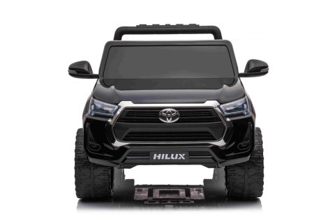 Toyota Hilux na akumulator dla dzieci Czarny + Napęd 4x4 + Pilot + 2 bagażniki + Radio MP3 + LED