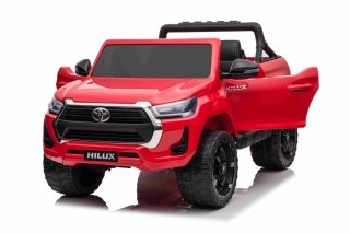 Toyota Hilux na akumulator dla dzieci Czerwony + Napęd 4x4 + Pilot + 2 bagażniki + Radio MP3 + LED