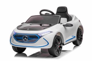 Mercedes Benz AMG EQA dla dzieci Biały + Pilot + 5-punktowe pasy + EVA + Wyświetlacz MP3 + LED