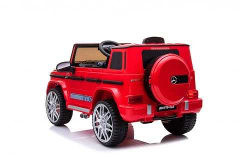 Mercedes AMG G63 dla dzieci Czerwony + Pilot + MP3 LED + Wolny Start + EVA + Pasy