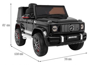 Mercedes AMG G63 dla dzieci Lakier Czarny + Pilot + MP3 LED + Wolny Start + EVA + Pasy