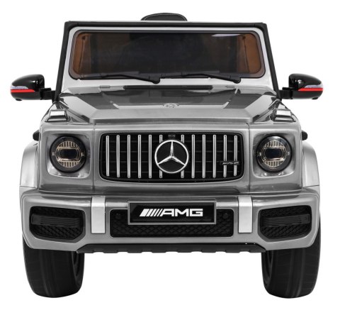 Mercedes AMG G63 dla dzieci Lakier Srebrny + Pilot + MP3 LED + Wolny Start + EVA + Pasy