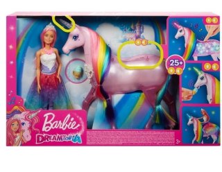 Barbie. Jednorożec magia świateł + lalka