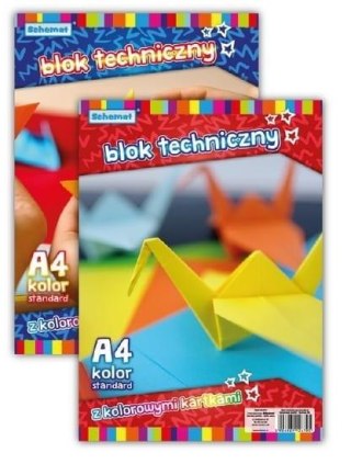 Blok techniczny A4/10K 160g kolorowy (10szt)