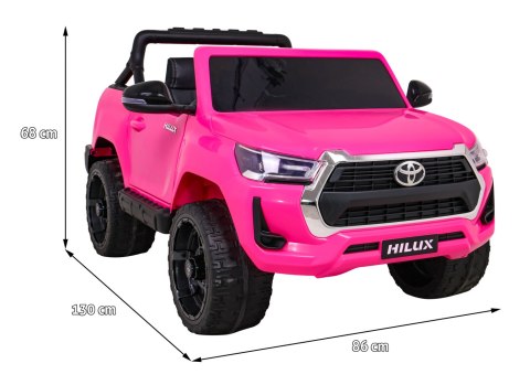 Toyota Hilux na akumulator dla dzieci Różowy + Napęd 4x4 + Pilot + 2 bagażniki + Radio MP3 + LED