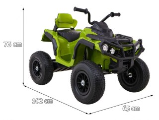 Quad ATV Air na akumulator dla dzieci Zielony + Koła pompowane + Radio MP3 + Wolny Start