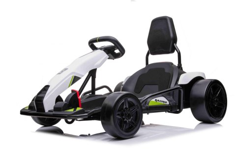 Gokart Fast 3 Drift na akumulator dla dzieci Biały + Funkcja driftu + Silniki 2x150W + Radio LED + Pasy