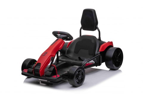 Gokart Fast 3 Drift na akumulator dla dzieci Czerwony + Funkcja driftu + Silniki 2x150W + Radio LED + Pasy