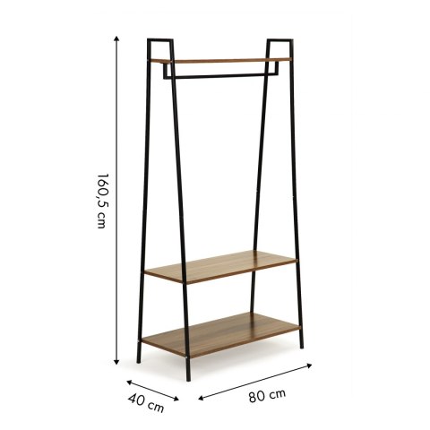 Wieszak stojak na ubrania z półkami na buty loft