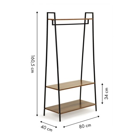 Wieszak stojak na ubrania z półkami na buty loft