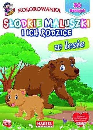 Słodkie maluszki i ich rodzice. W lesie