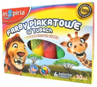 Farby plakatowe w tubach 6 kolorów 30ml