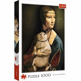 Puzzle 1000 Dama z kotem TREFL