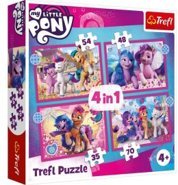 Puzzle 4w1 Kolorowe Kucyki Pony TREFL