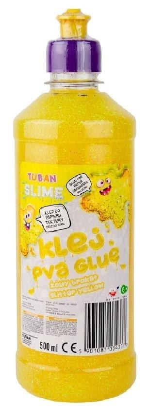 Klej brokatowy żółty PVA 500ml TUBAN