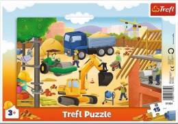 Puzzle ramkowe 15 Na budowie TREFL