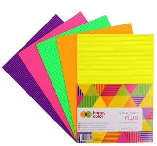 Tektura falista A4/5K mix Fluo HAPPY COLOR