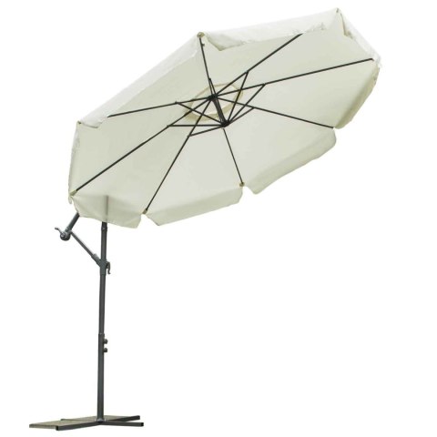 Parasol ogrodowy składany 8 segmentów beżowy 350cm