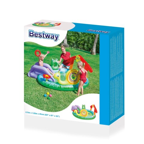 Bestway 53055 BASEN ZE ZJEŻDŻALNIĄ ŻYCIE W OGRODZIE 2.11mx1.55mx81cm