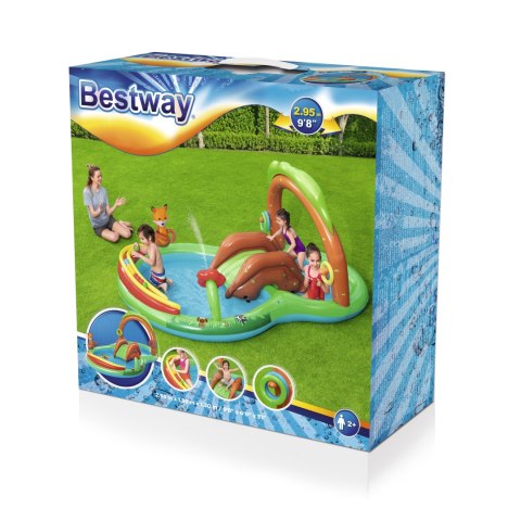 Bestway 53093 BASEN DMUCHANY/ PLAC ZABAW ZE ZJEŻDŻALNIĄ LEŚNA POLANA 295cm x 199cm x 130cm