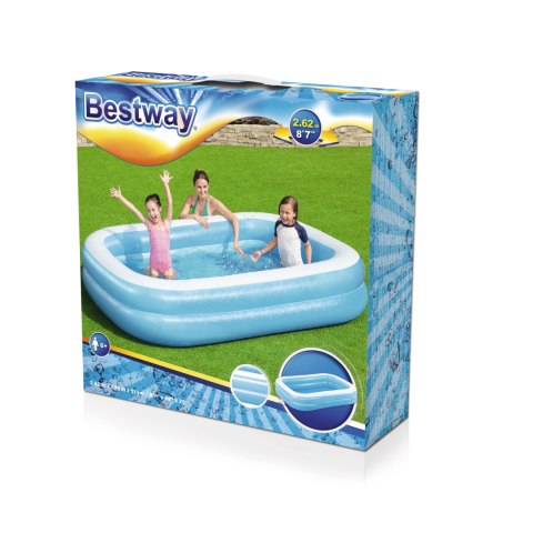 Bestway 54006 DUŻY BASEN DMUCHANY FAMILIJNY PROSTOKĄTNY BLUE 262cm x 175cm x 51cm