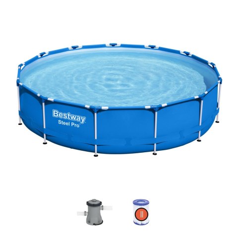 Bestway 5612E BASEN STELAŻOWY STEEL PRO Z POMPĄ FILTRACYJNĄ 3.66m x 0.76m