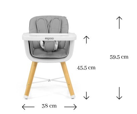 Krzesełko do karmienia 2w1 Espoo Grey