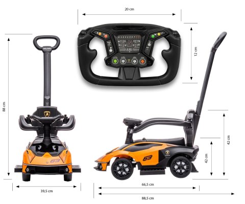 Pojazd z rączką LAMBORGHINI ESSENZA SC V12 Orange