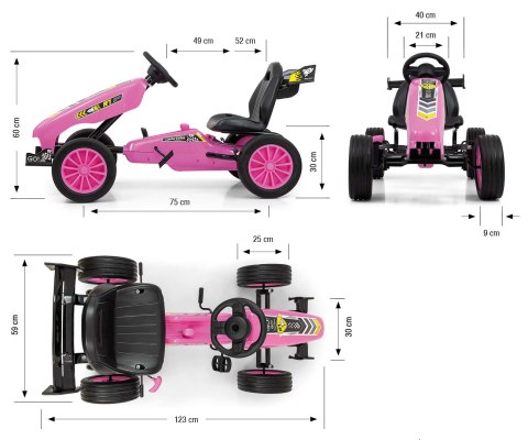 Gokart na pedały Rocket Pink