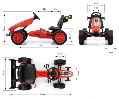 Gokart na pedały Rocket Red