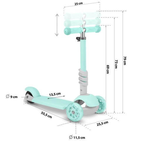 Hulajnoga trójkołowa Ricokids Buggy - miętowa