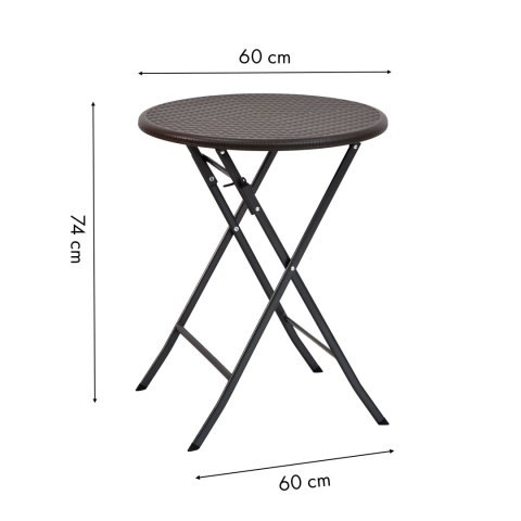 Stolik kawowy składany stół ogrodowy ratan 60cm