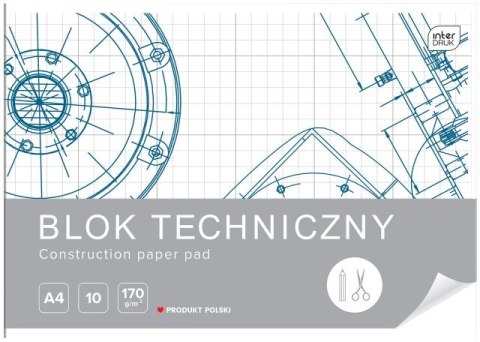 Blok techniczny A4 10k. INTERDRUK 170g