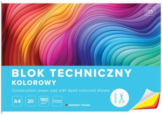 Blok techniczny kolorowy A4 20k. 180g INTERDRUK