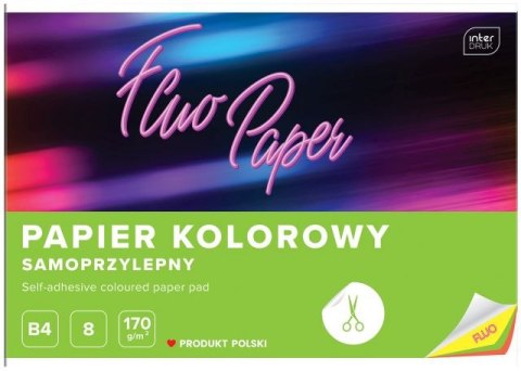 Zeszyt papierów kolorowych samoprzylepnych B4 8k. INTERDRUK Fluo