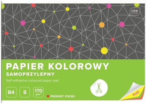 Zeszyt papierów kolorowych samoprzylepnych B4 8k. INTERDRUK Fluo