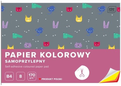 Zeszyt papierów kolorowych samoprzylepnych B4 8k. INTERDRUK