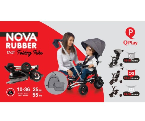 Qplay Rowerek Trójkołowy Nova+ Rubber Grey