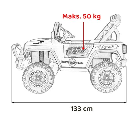 Geoland Power dla 2 dzieci Żółte z Pilotem, Silnikami 2x200W