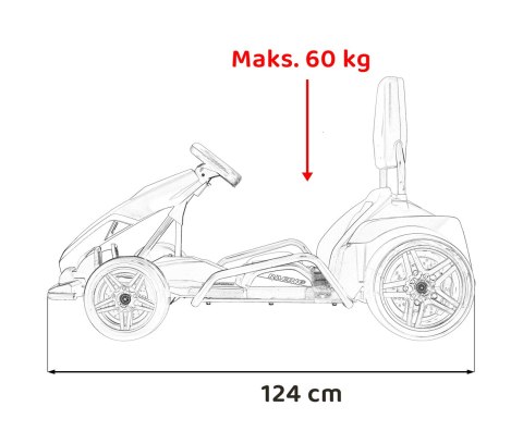 Gokart Fast 3 Drift na akumulator dla dzieci Czerwony + Funkcja driftu + Silniki 2x150W + Radio LED + Pasy