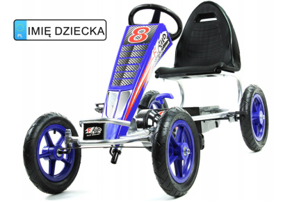 Gokart Full Ahead AIR na pedały dla dzieci 3+ Niebieski + Regulacja siedziska + Pompowane koła + Hamulec ręczny