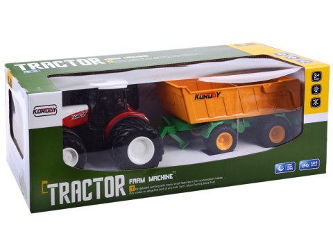 Traktor na pilota gumowe koła + przyczepa RC0601