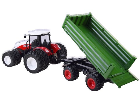 Traktor na pilota + zielona przyczepa RC0602