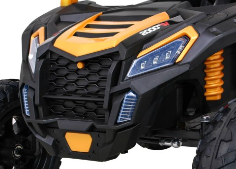 Buggy ATV Strong Racing dla 2 dzieci Złoty + Silnik bezszczotkowy + Pompowane koła + Audio LED