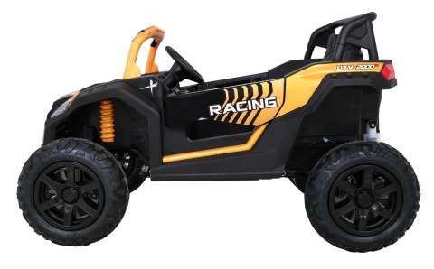 Buggy ATV Strong Racing dla 2 dzieci Złoty + Silnik bezszczotkowy + Pompowane koła + Audio LED