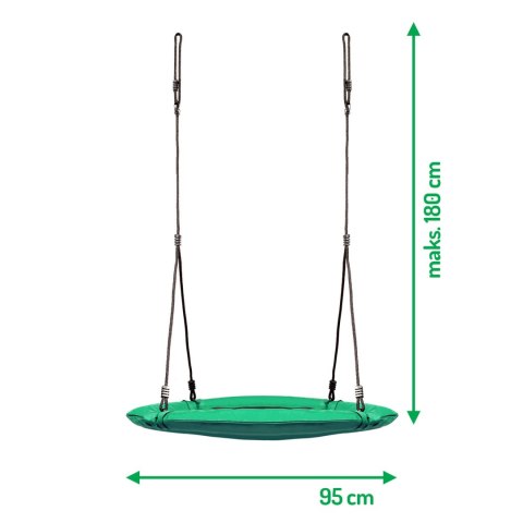 Huśtawka bocianie gniazdo Swingo XXL Zielona 95 cm