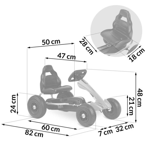 Gokart dziecięcy na pedały RK-591 czarny