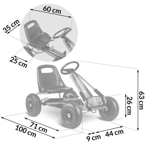 Gokart dziecięcy na pedały RK-594 niebieski