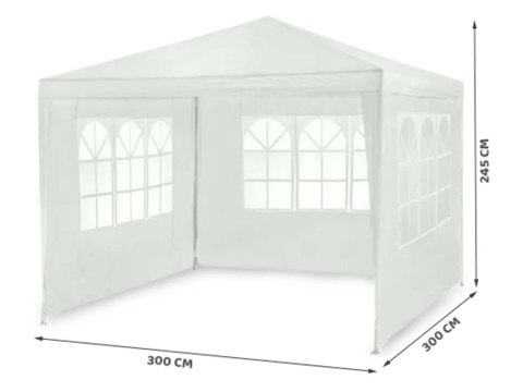 Pawilon ogrodowy 3 scianki 3 x 3m biały Plonos