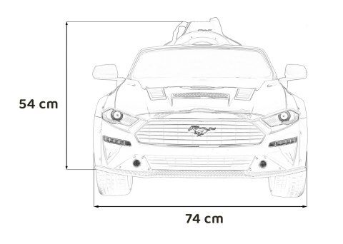 Autko Ford Mustang GT na akumulator dla dzieci Czarny + Regulacja siedzenia + Audio LED + EVA + Wolny Start